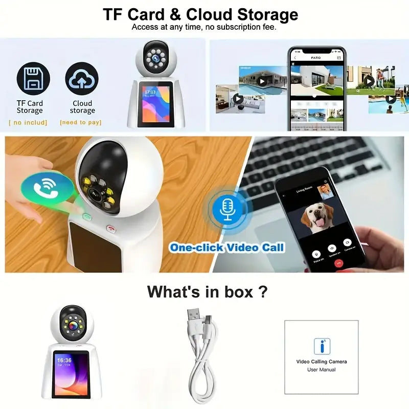 Smart Indoor Baby Monitor Phone With Two - Way Security Camera